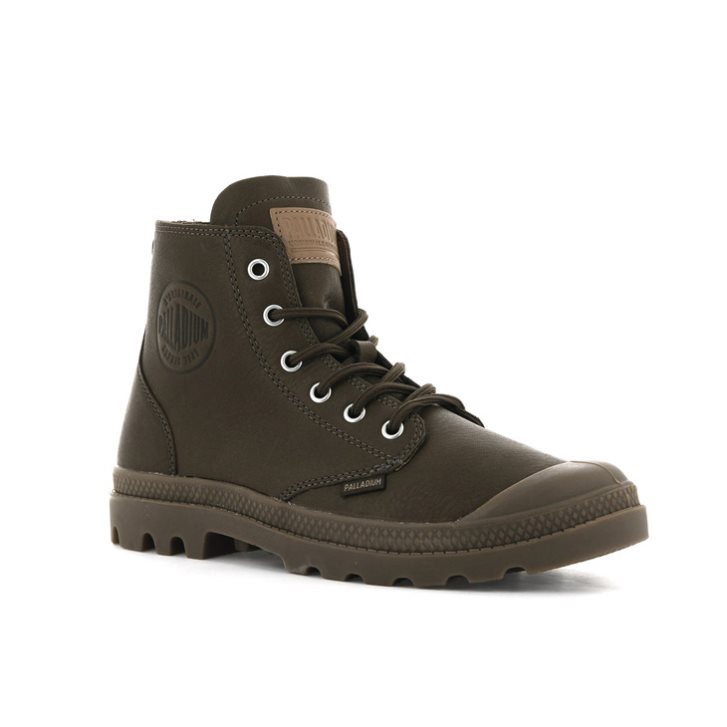 Palladium Pampa Hi Leather UL Women's Boots Chocolate | UK H186-NFC